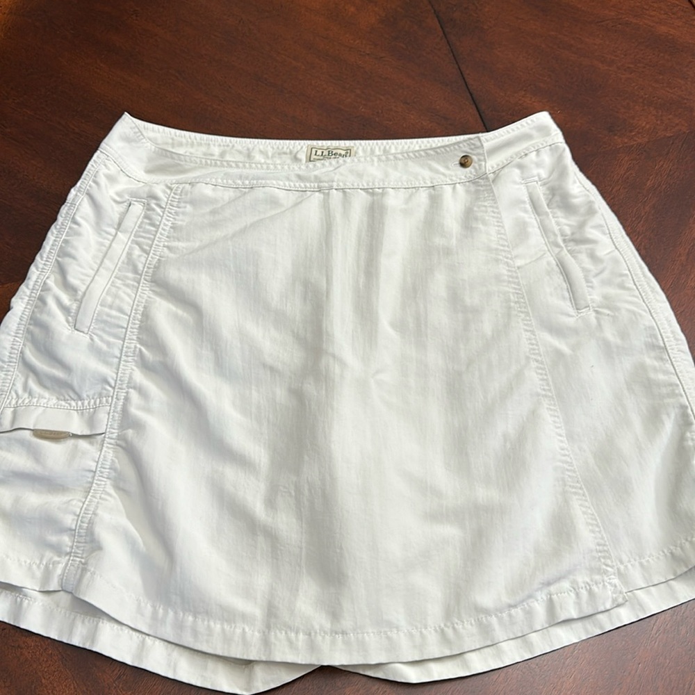L.L. Bean Khaki Nylon Athletic Golf Pickleball Skort  Size 14